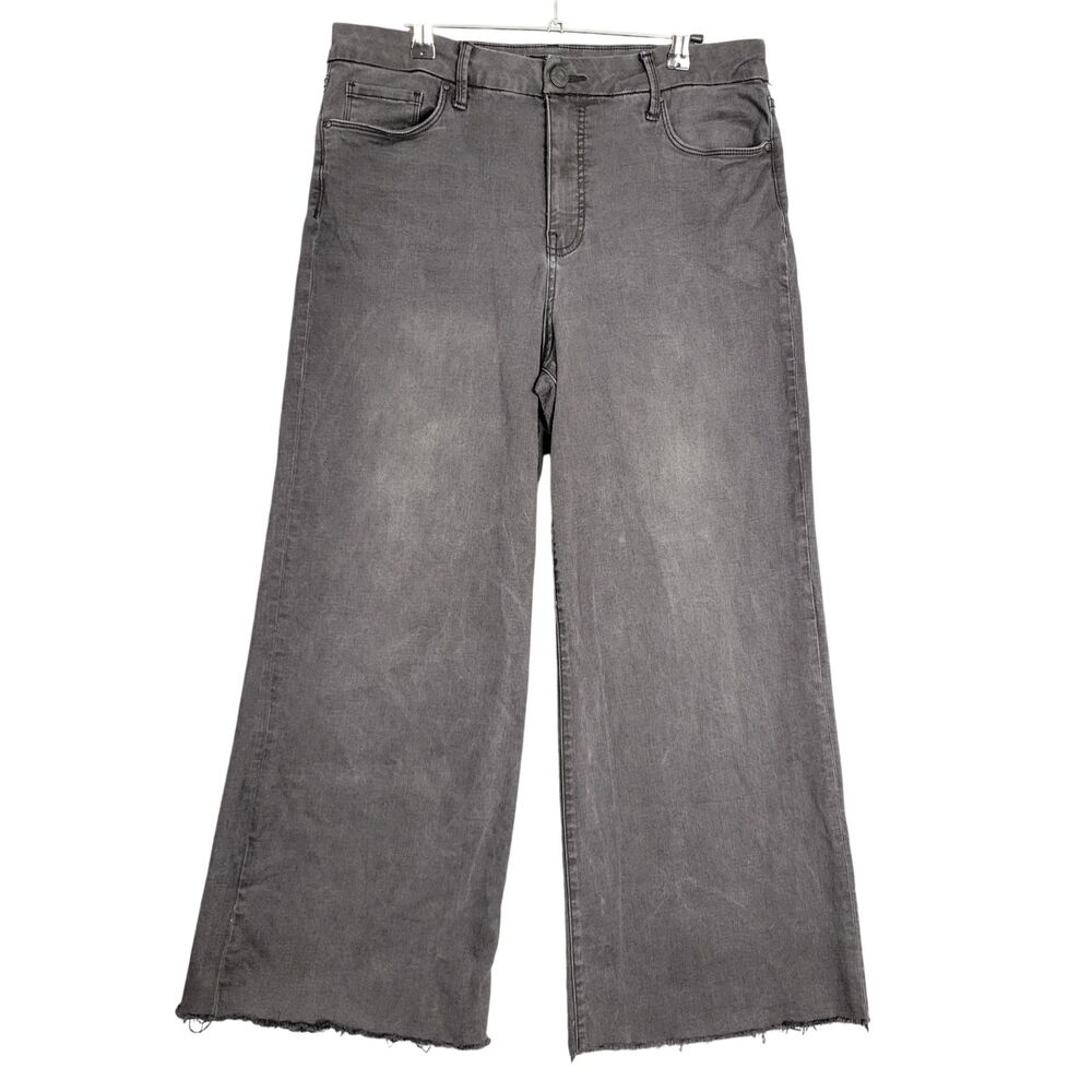 KUT FROM THE KLOTH Black Meg Fab Ab Wide Leg High Rise Denim Jeans SIZE 12